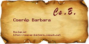 Cserép Barbara névjegykártya